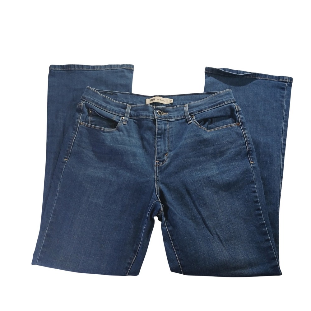 Levi 515 Bootcut Blue Denim Wide Leg Jeans Mid Wash Classic‎ Style Pants
